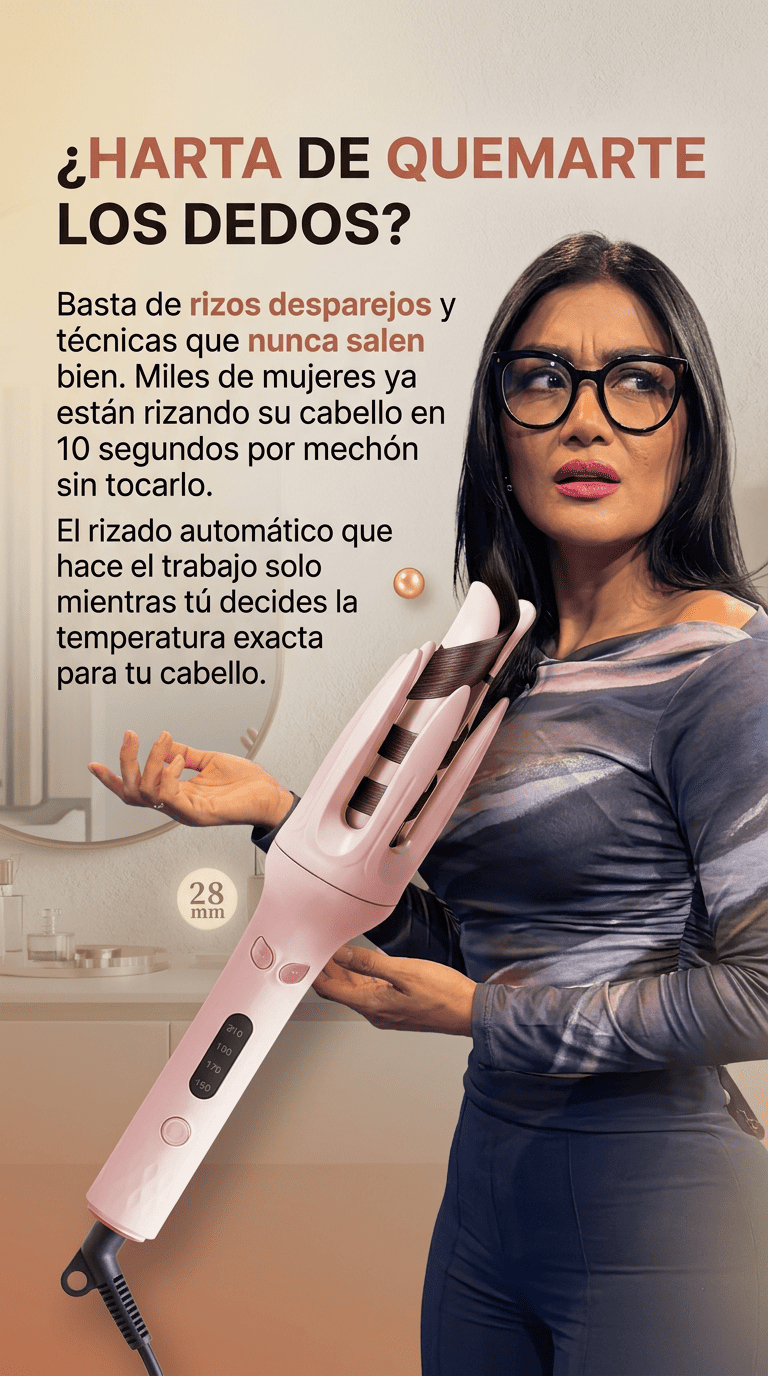 Rizadora Automatica- Luce rizos perfectos en minutos y sin quemarte los dedos