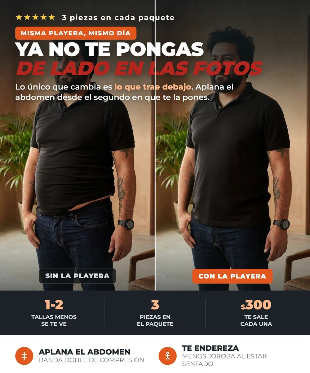 Camiseta Faja Para Hombre -Colores disponibles Blanco y Negro