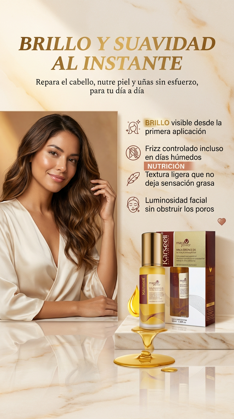 KARSELL ACEITE DE MACA -Brillo y suavidad al instante